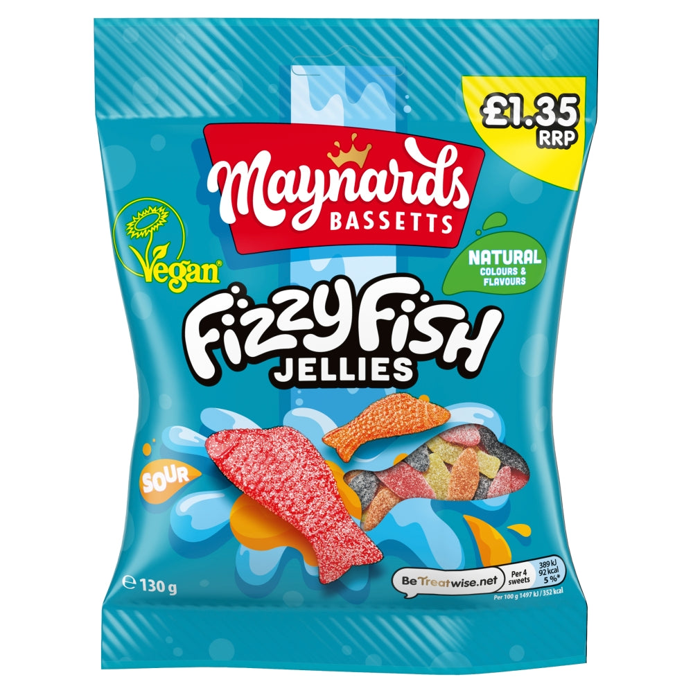 Maynards Bassetts Fizzy Fish Sweets Bag - 130g