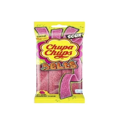 Chupa Chups Sour Strawberry Belts Pack 90g