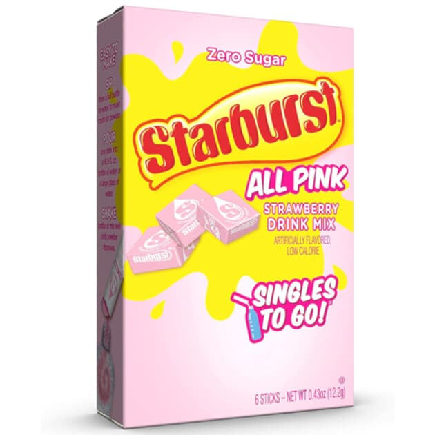 Starburst Zero Sugar All Pink Strawberry Singles To Go - 12.2g