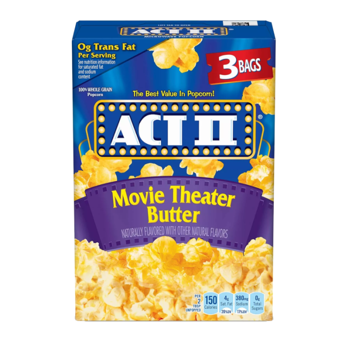 Act II Popcorn Movie Theater Butter 3pk - 78g