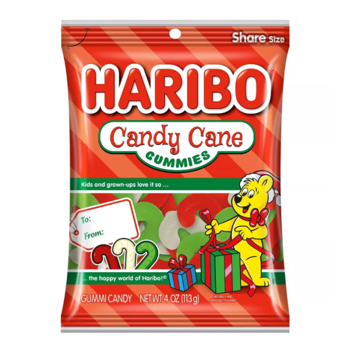 Haribo Christmas Candy Cane Gummies - 113g