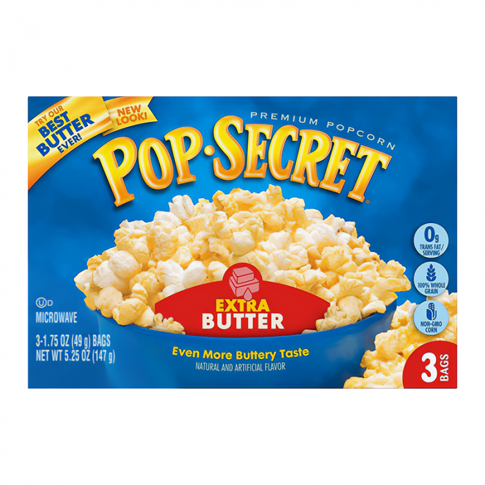 Pop Secret Extra Butter Popcorn 3pk - 147g