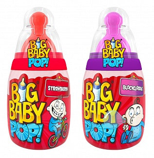 Bazooka Big Baby Pop Strawberry & Blackcurrant- 32g