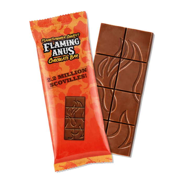 Flamethrower Candy's Flaming Anus Chocolate Bar - 52g