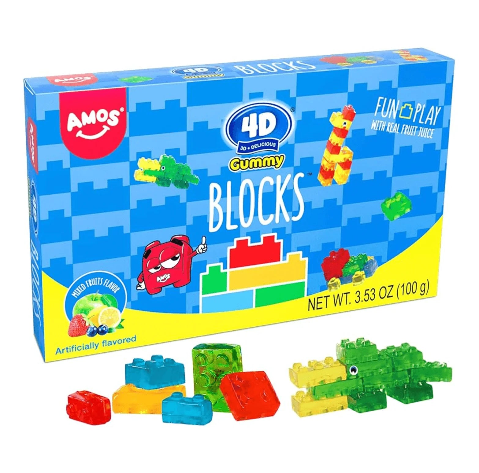 Amos 4D Gummy Blocks Theatre Box - 100g