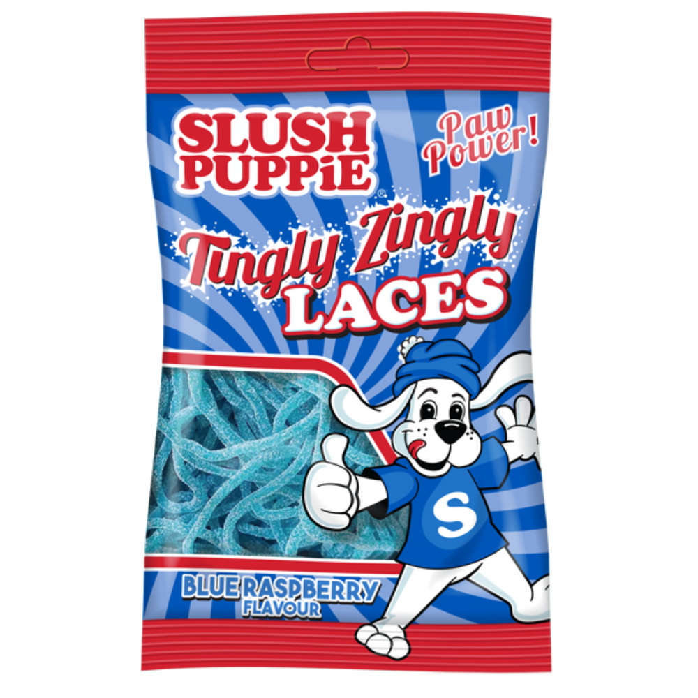 Slush Puppie Tingly Zingly Laces Blue Raspberry Bag - 120g