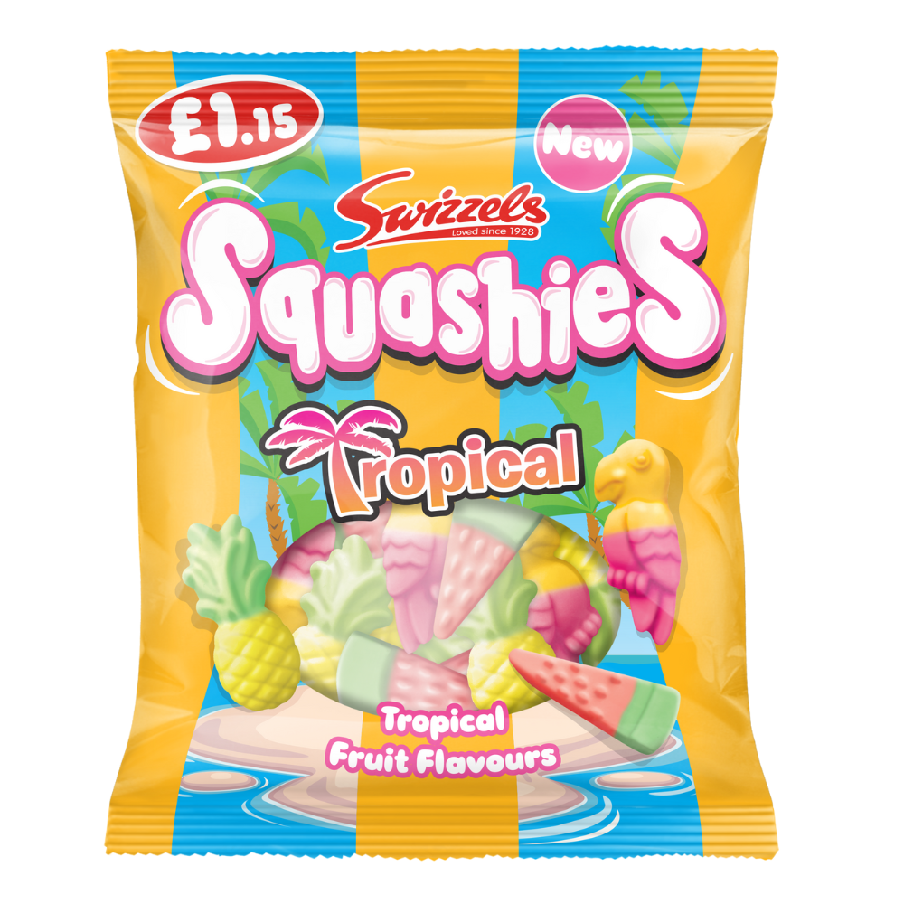 Swizzels Squashies Tropical Flavour Gums - 100g