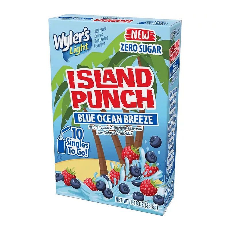 Wyler's Light Singles To Go Island Punch Blue Ocean Breeze 10-Pack - 25.8g