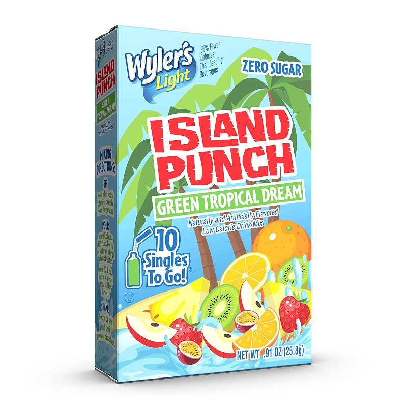Wyler's Light Singles To Go Island Punch Green Tropical Dream 10-Pack - 25.8g
