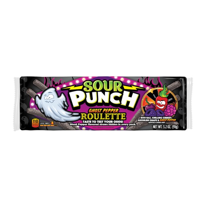 Sour Punch Ghost Pepper Roulette Straws - 91g