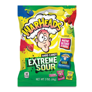 Warheads Extreme Sour Hard Candy Peg Bags - 56g