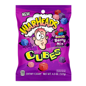Warheads Berry Mix Cubes Peg Bag - 127g