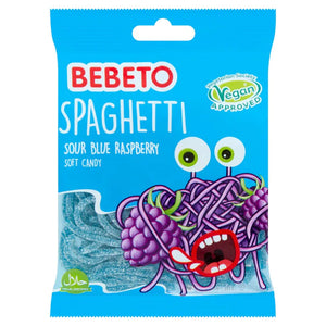 Bebeto Spaghetti Sour Blue Raspberry Soft Candy 70g