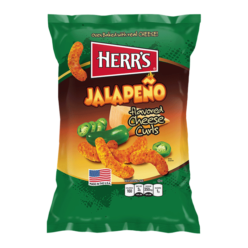 Herr's Cheese Curls Jalapeno Flavour Puffs 184.3g