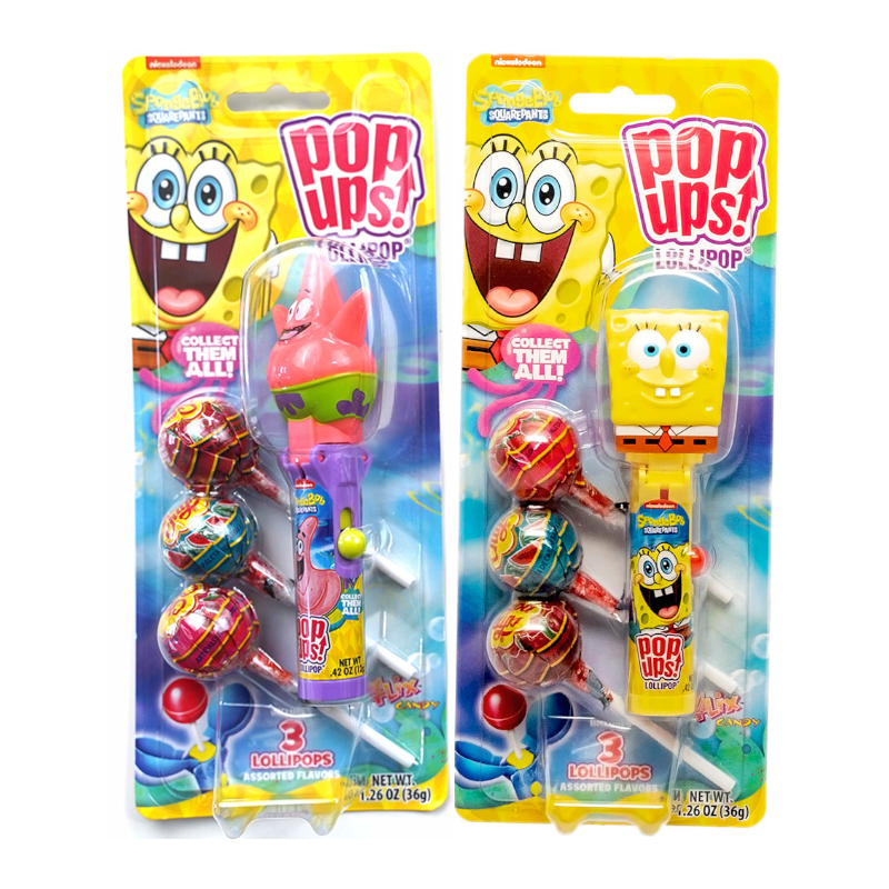 POP UPS! Lollipops Spongebob Squarepants Blister Pack 36g