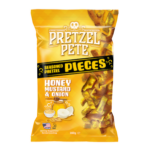 Pretzel Pete Honey Mustard And Onion Seasoned Pretzel Pieces 160g
