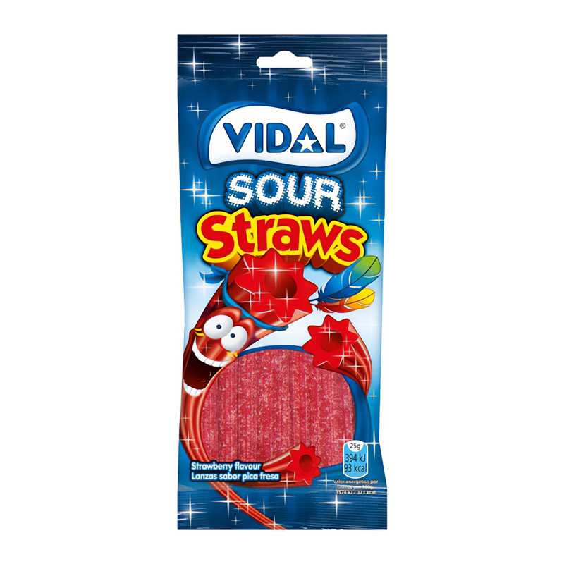 Vidal Fizzy Strawberry Straws 100g