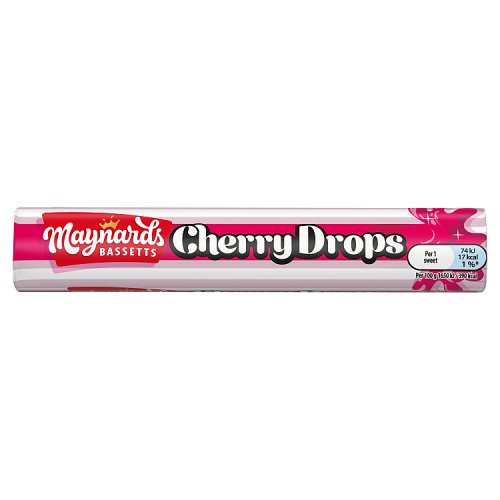 Maynards Bassetts Cherry Drops Sweets Roll 45g